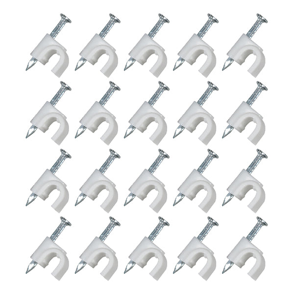 20PK COAX CABLE CLIPS WHT